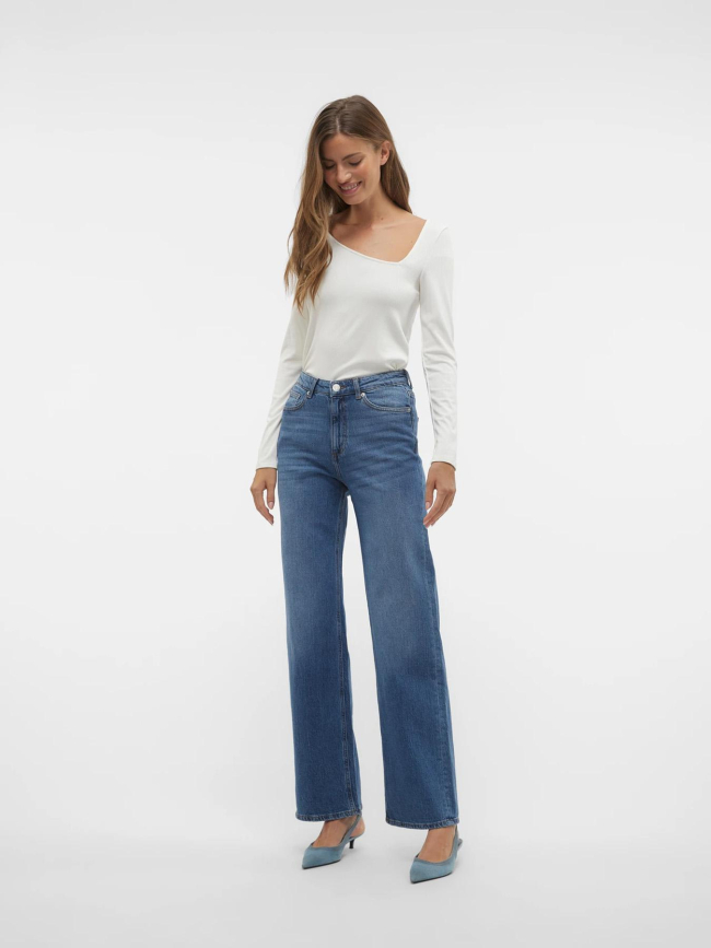 Jean taille haute wide fit wmtessa bleu femme - Vero Moda