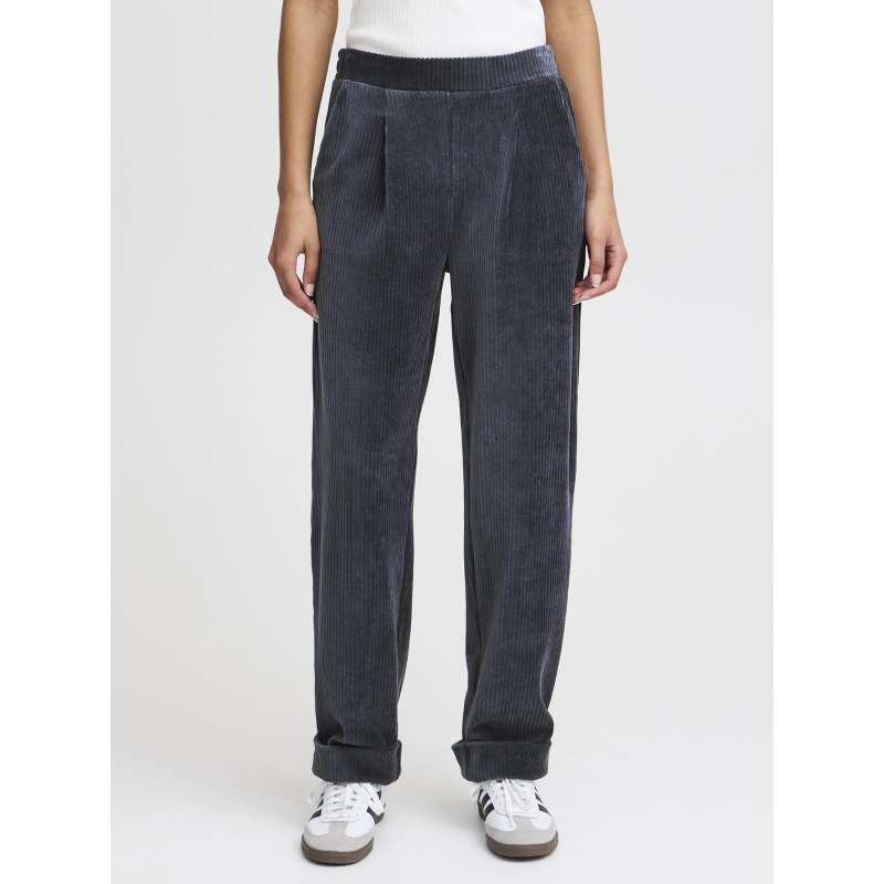 Pantalon velours côtelé tamary bleu marine femme - Ichi