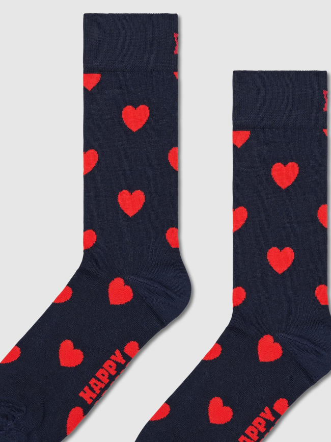 Chaussettes coeur bleu marine rouge - Happy Socks