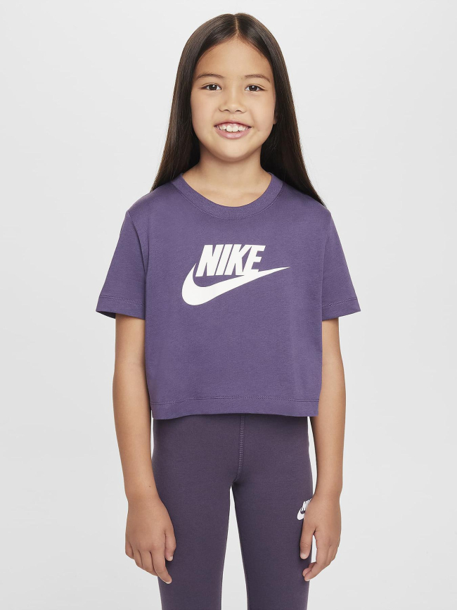 T shirt crop top sportswear futura violet fille Nike wimod