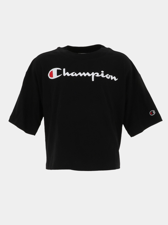 T-shirt crewneck noir fille - Champion