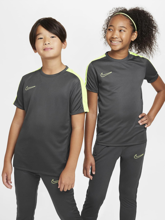 Maillot de football academy 23 gris jaune enfant Nike wimod