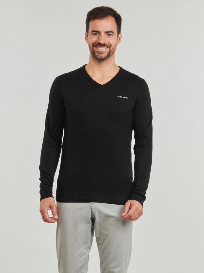 Pull col en v pulser-3 noir homme - Teddy Smith