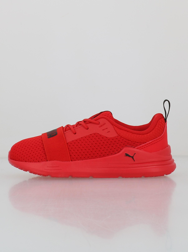 Baskets a elastique wired run rouge enfant Puma wimod