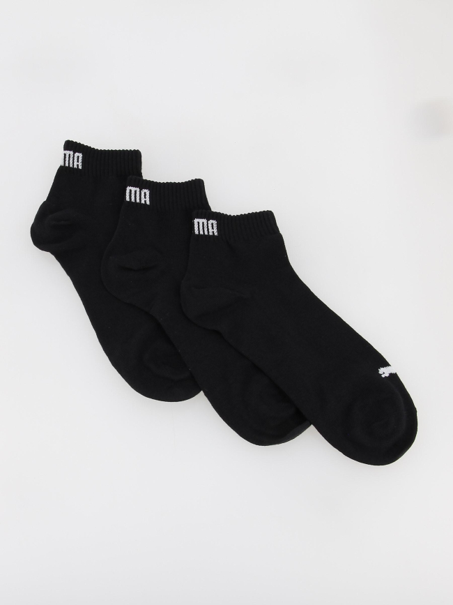 Pack de 3 paires de chaussettes quarter plain noir adulte Puma wimod