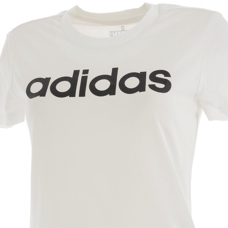 T shirt col rond logo s rigraphi blanc femme Adidas wimod